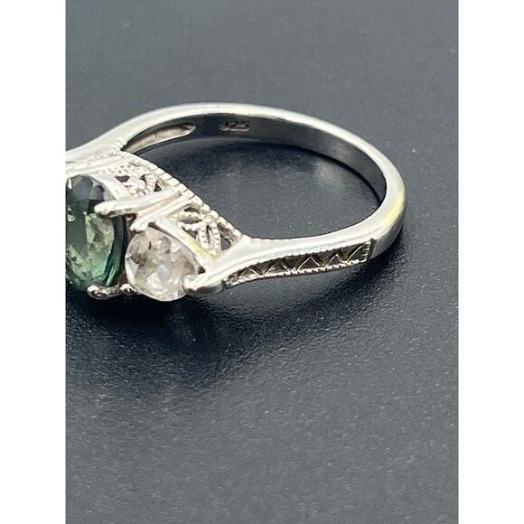 RJ Graziano Designer Vintage Sterling Silver‎ Blue White Topaz Ring Size 8.5 - Picture 5 of 10